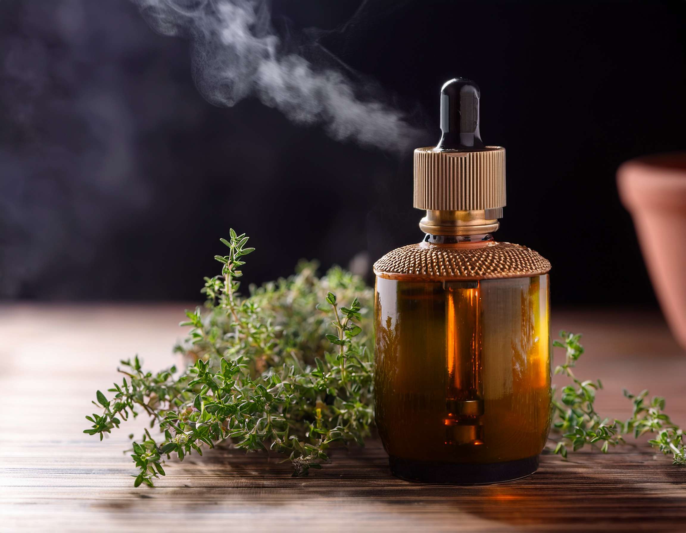 firefly create an image of thyme essential oil; aromatherapy focus and add to the diffuser 252365