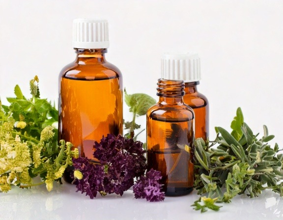 DIY Anti-Anxiety Rollerball Recipe Firefly Generate An Image Of Amber Essential Oil Bottles And Various Herbs 777555