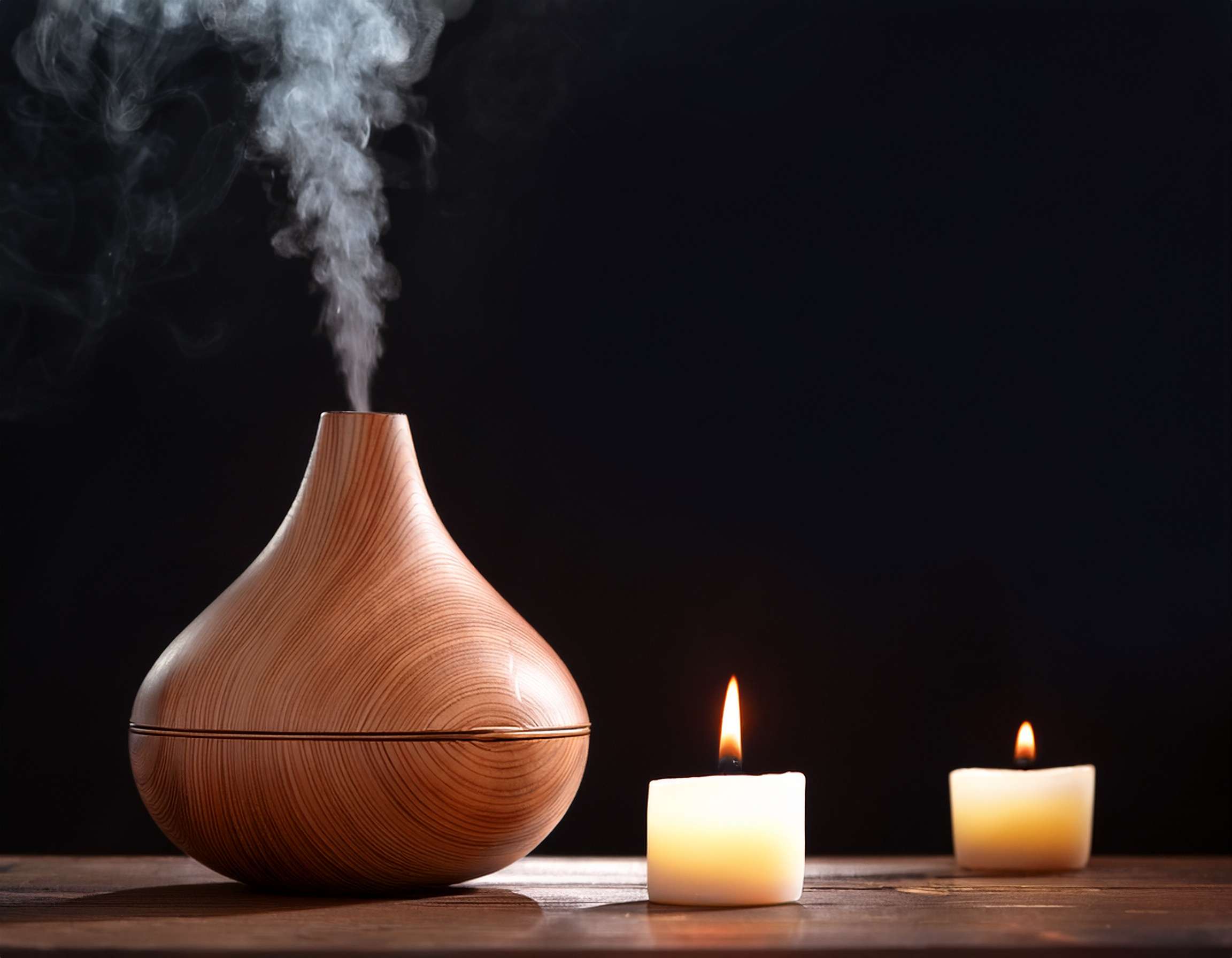 Firefly Generate An Image Of An Essential Oil Diffuser With A Candle And Smoke 103468