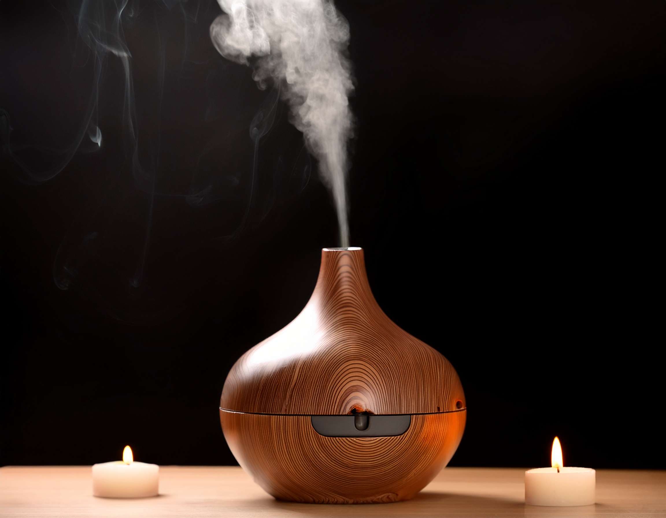 Firefly Generate An Image Of An Essential Oil Diffuser With A Candle And Smoke 702155