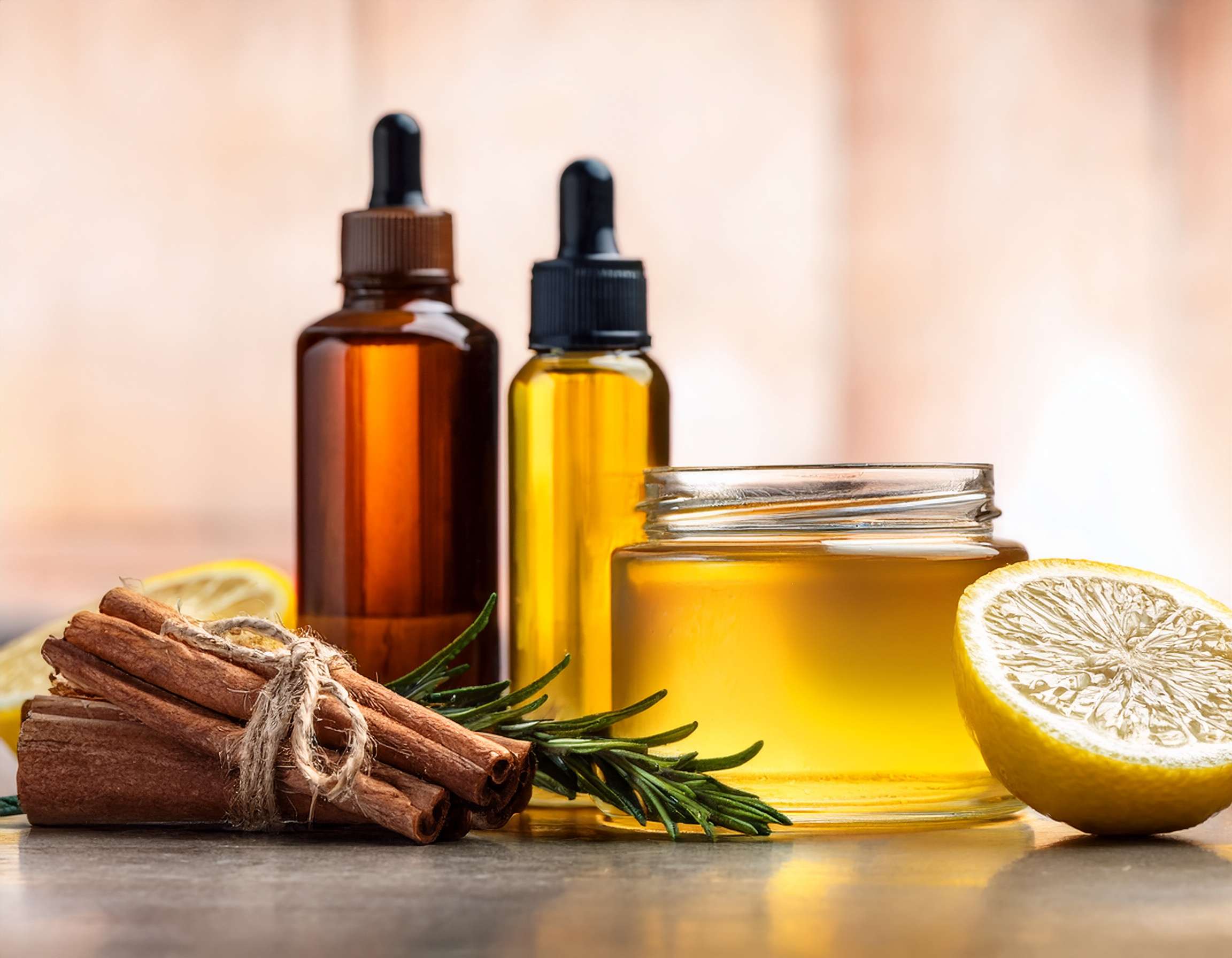 Firefly Generate An Image Of An Essential Oil Skin Care Products Rosemary Honey Lemon And 444158