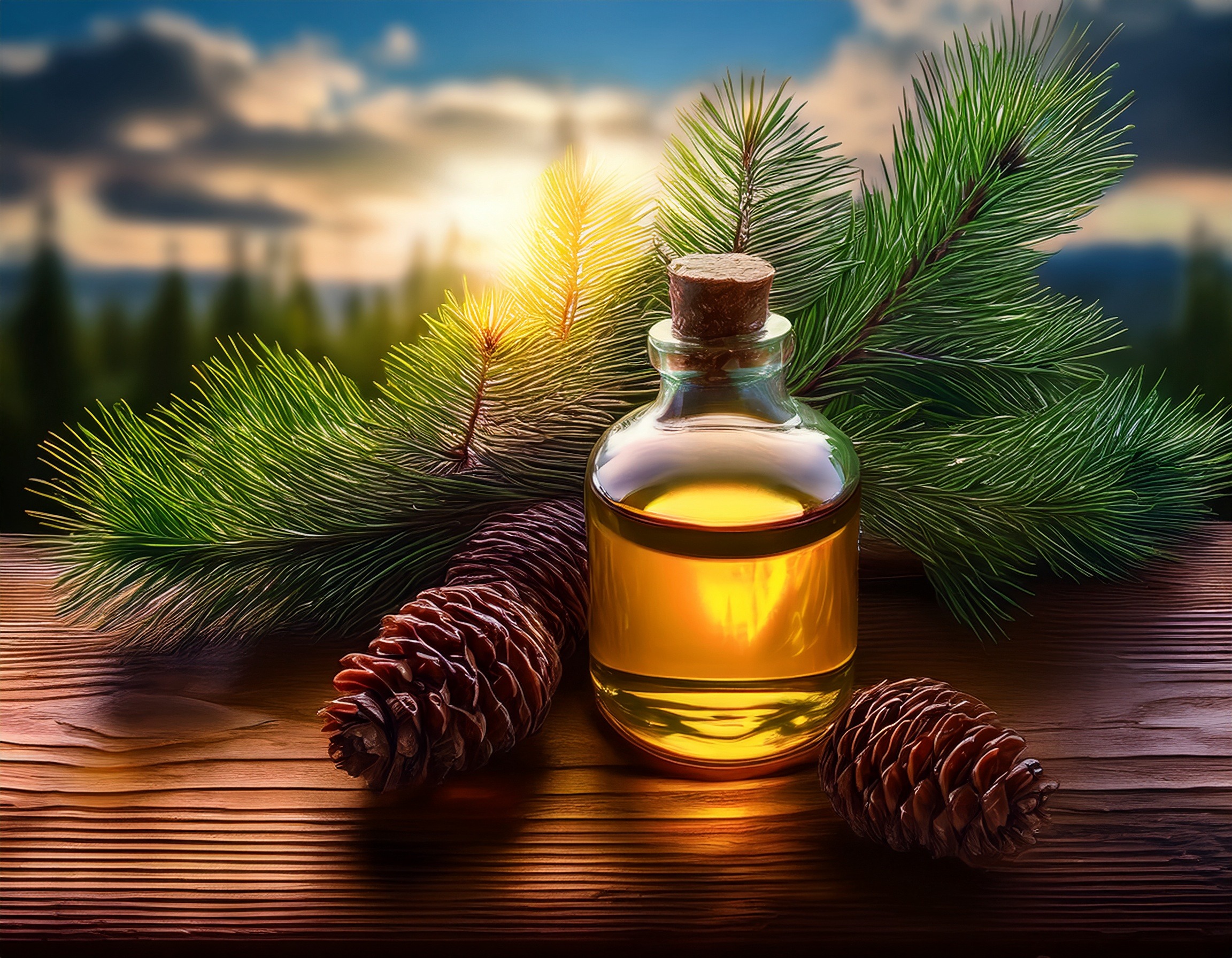 Pine Essential Oil: Natural Comfort for Congestion Firefly Generate An Image Of Pine Essential Oil 619999