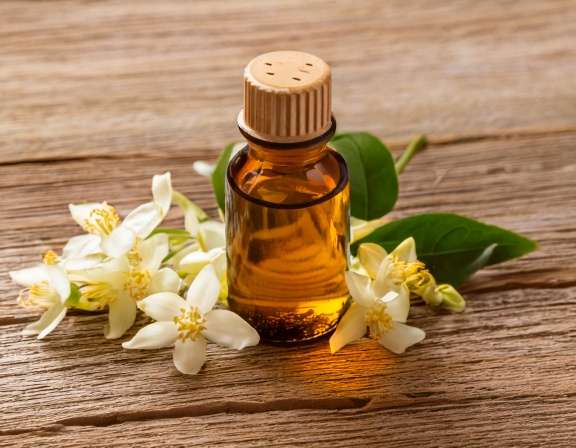 firefly generate an image of neroli essential oil ; aromatherapy concept, cozy home and tranq 217485