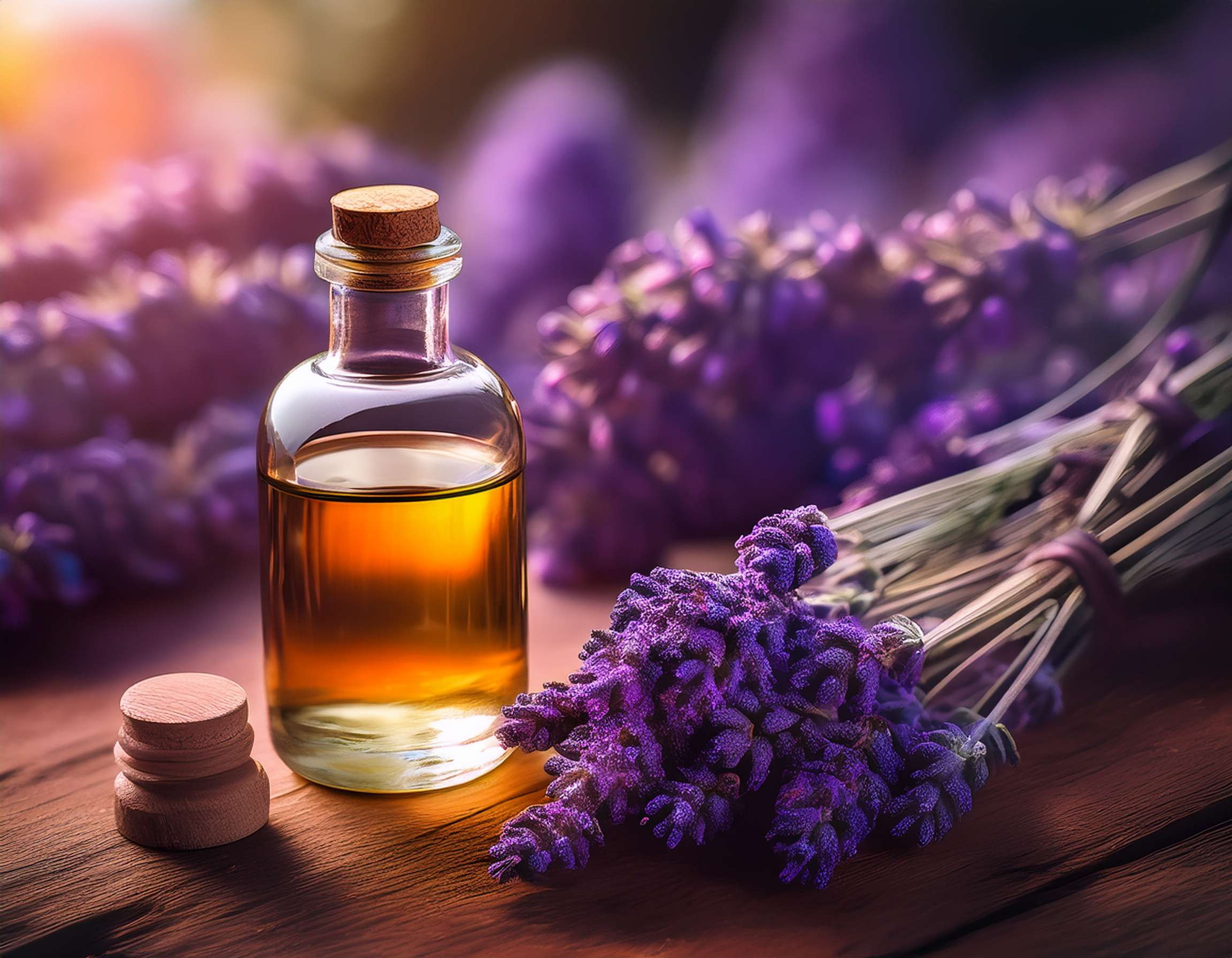 firefly generate an image of lavender essential oil; aromatherapy concept and the use for cal 28274