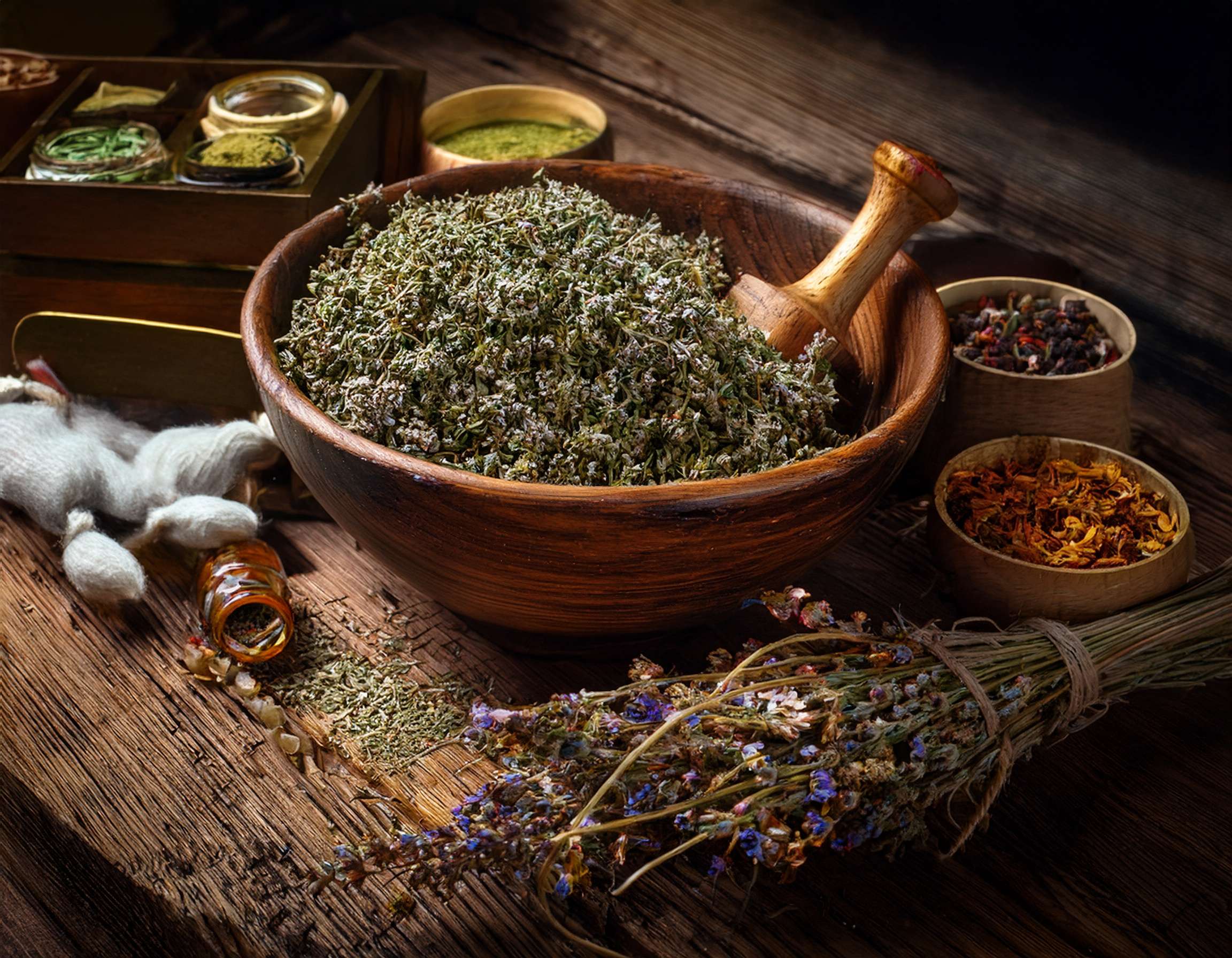 firefly generate an image of dried herbs, natural organic herbal 217485 2